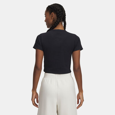 اندر ارمر تيشيرت ريفال ريب بيبي للنساء أسود