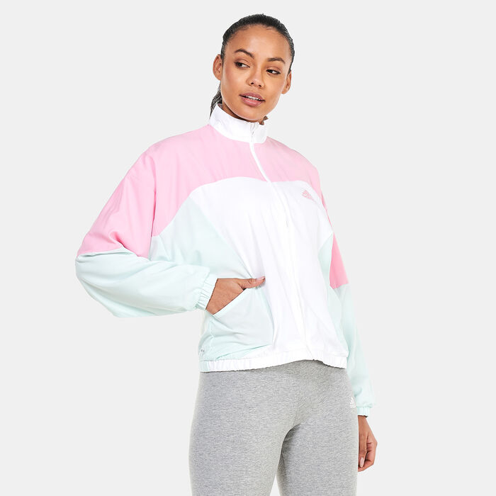 اديداس جاكيت ديزايند تو موف كولوربلوك تراك للنساء وردي image number 0