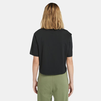 تمبرلاند تيشيرت ستاك لوجو للنساء أسود