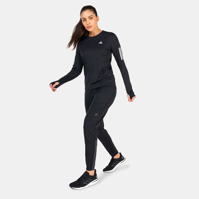 اديداس بنطال رَن ايكونز 3-سترايبس ويند رانينج للنساء أسود image number 2