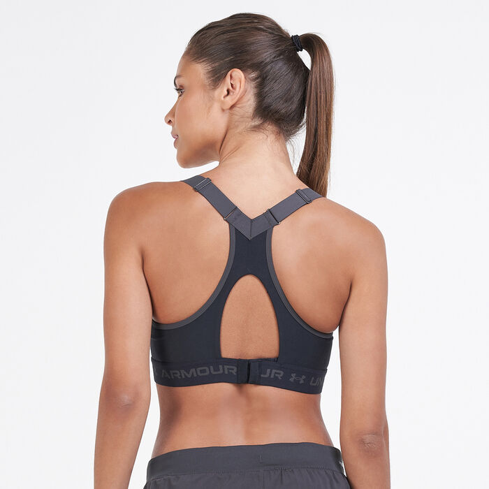 اندر ارمر صدرية رياضية ارمر هاي كروسباك للنساء أسود image number 1