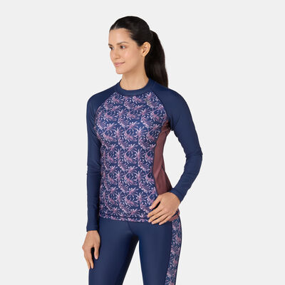 كويغا تيشيرت السباحة سويمنغ لونج-سليف للنساء أزرق