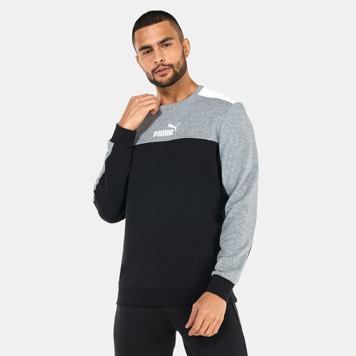 بوما سويتشيرت اسينشالز+ بلوك كرو نك للرجال أسود image number 0