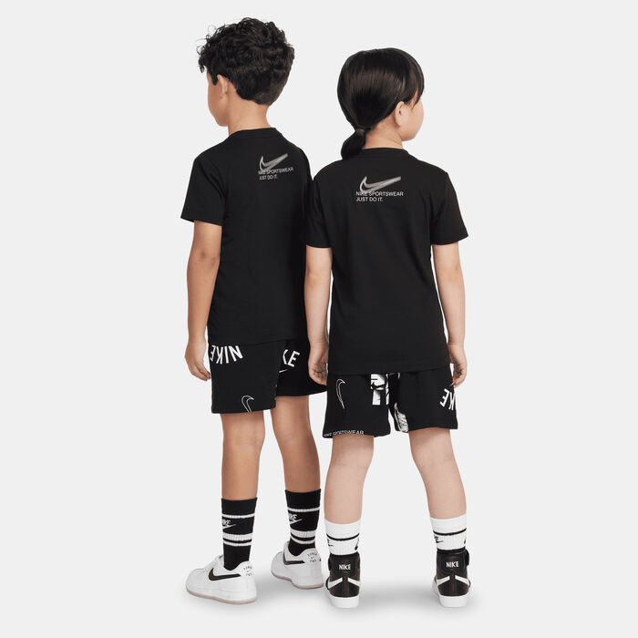 نايكي طقم تيشيرت وشورت كلوب براند إنيرجي للأطفال أسود image number 1