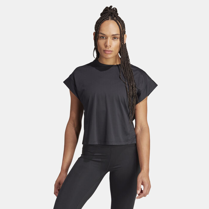 اديداس تيشيرت التمرين ستوديو للنساء أسود image number 0