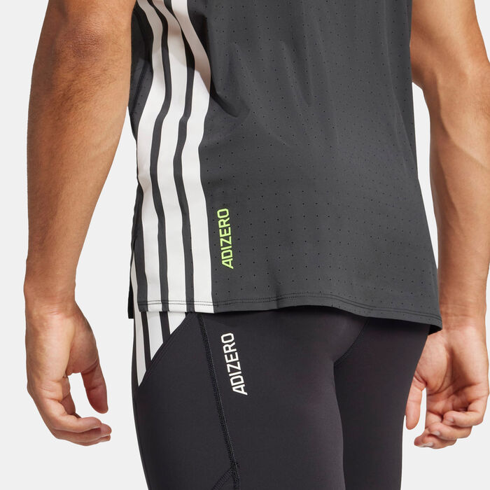 اديداس تيشيرت الجري اديزيرو للرجال أسود image number 4