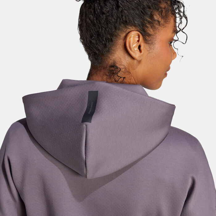 اديداس هودي .Z.N.E بسحاب كامل للنساء رمادي image number 4