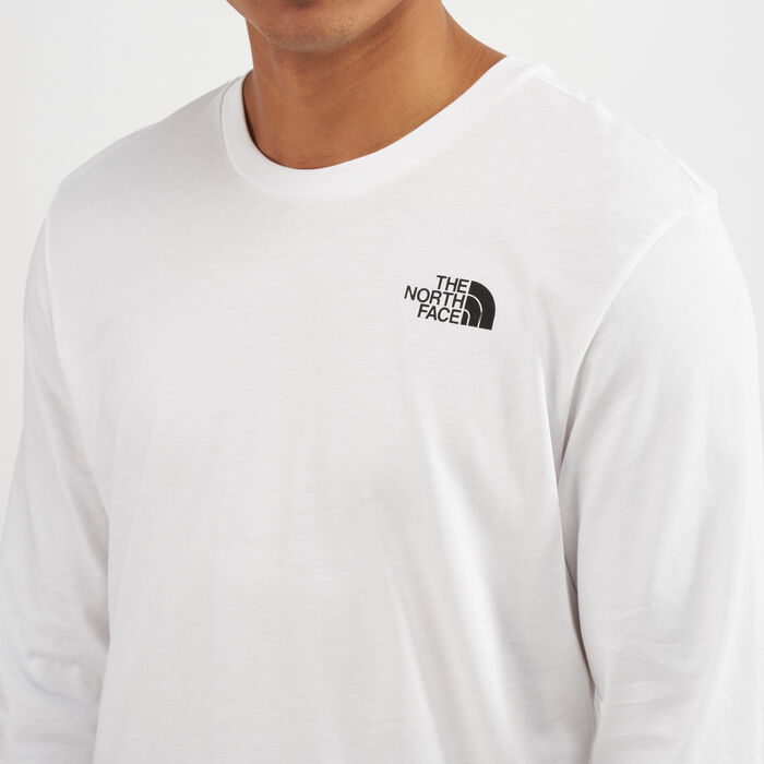 ذا نورث فيس تيشيرت طويل الأكمام سيمبل دوم للرجال أبيض image number 3