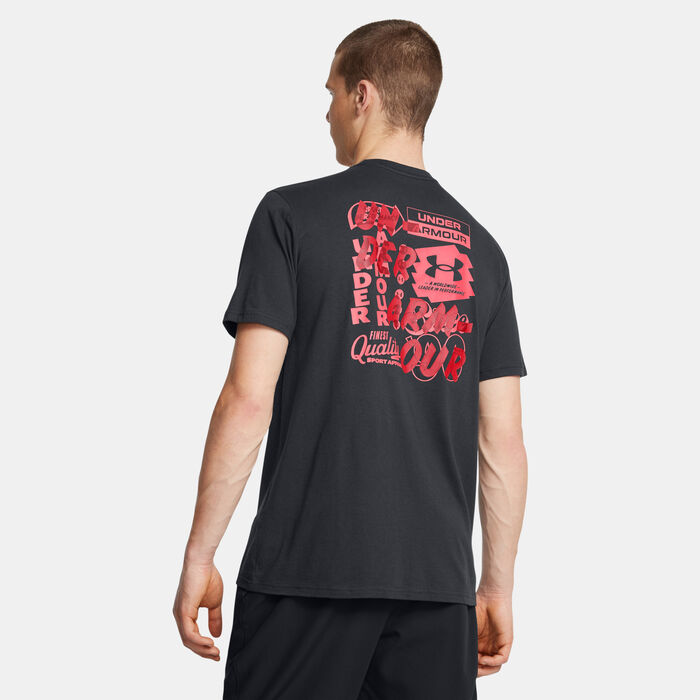 اندر ارمر تيشيرت فينتيدج للرجال أسود image number 1