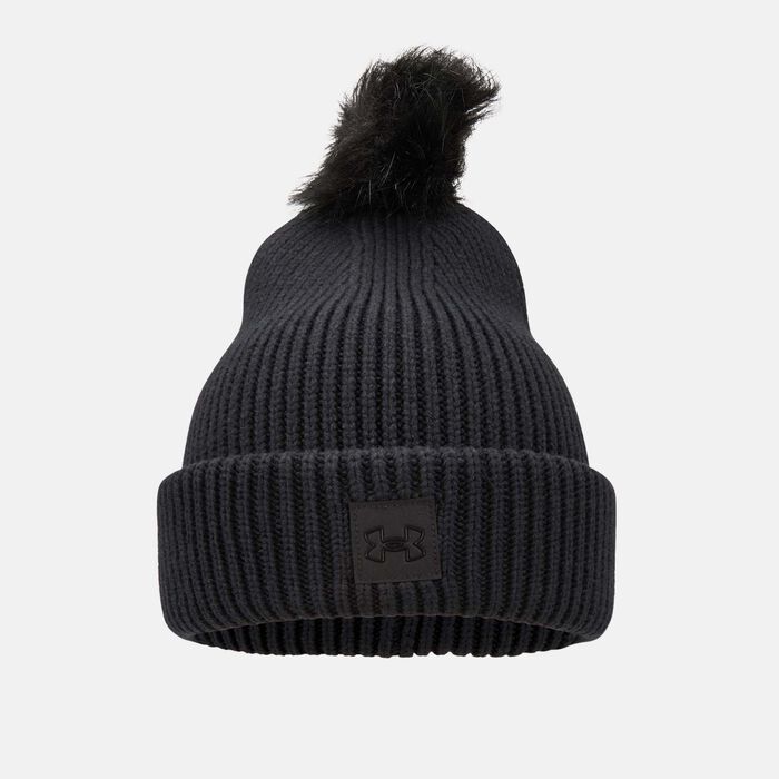 اندر ارمر قبعة كولد جير انفرا ريد هاف تايم ريبد بوم للنساء أسود image number 0