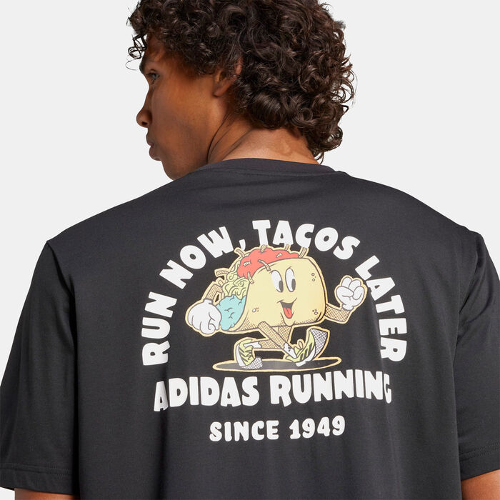 اديداس تيشيرت الجري تاكوز ليتر جرافيك للرجال أسود image number 3