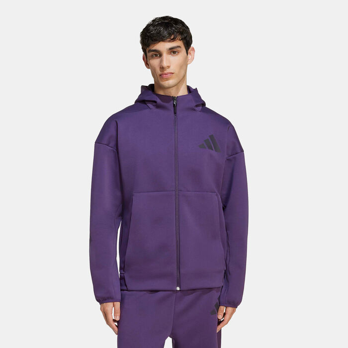 اديداس هودي Z.N.E للرجال. هودي بسحاب كامل بنفسجي image number 0