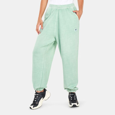 ريبوك بنطال كلاسيكس ناتشورال داي سمول لوجو فرينش تيري للنساء أخضر