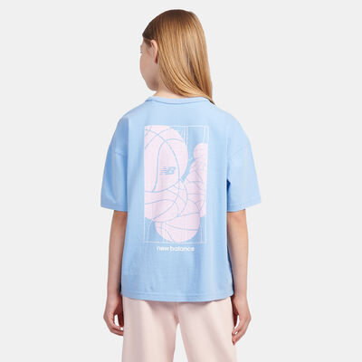 نيو بالانس تيشيرت هوبس كورت جرافيك للأطفال أزرق