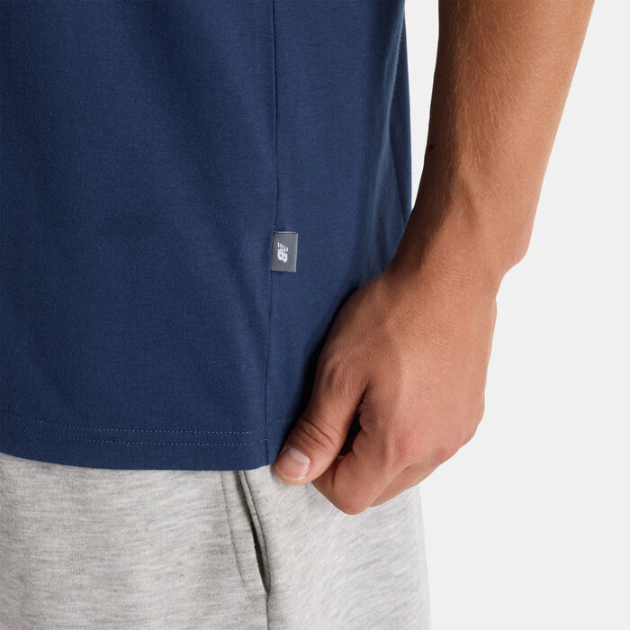 نيو بالانس تيشيرت هيذرتيك لوجو للرجال أزرق image number 4