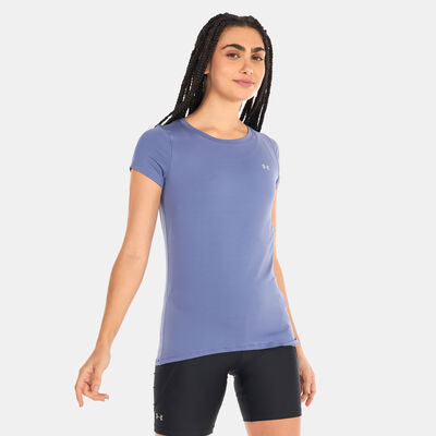 اندر ارمر تيشيرت التمرين هيت جير آرمر للنساء بنفسجي