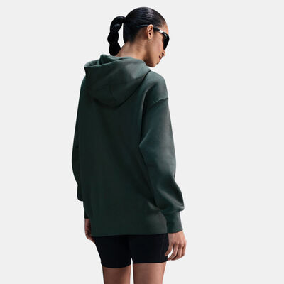 نايكي هودي سبورتسوير فينكس فليس واسع بسحاب كامل للنساء أخضر