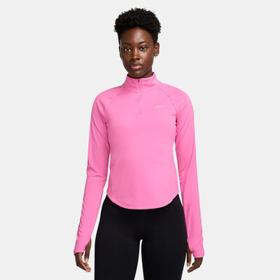 نايكي تيشيرت الجري تمبو سووش دراي-فت 1/2 سحاب للنساء وردي