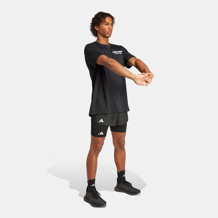 اديداس تيشيرت الجري تاكوز ليتر جرافيك للرجال أسود image number 2