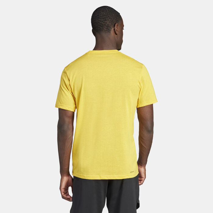 اديداس تيشيرت ترين اسينشالز فيل فري لوجو ترينينج للرجال أصفر image number 1