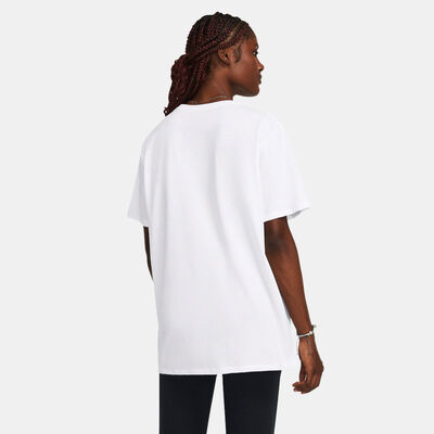 اندر ارمر تيشيرت كامبوس لوجو للنساء أبيض