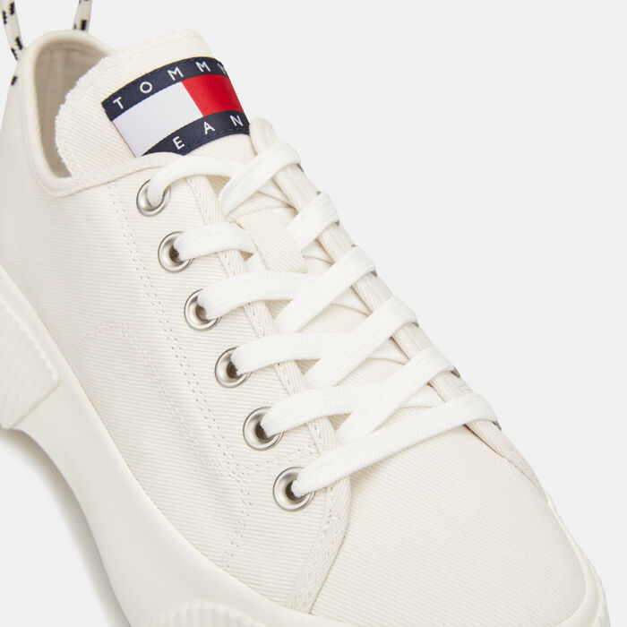 تومي هيلفيغر حذاء فولكانايزد بلاتفورم للنساء أبيض image number 4