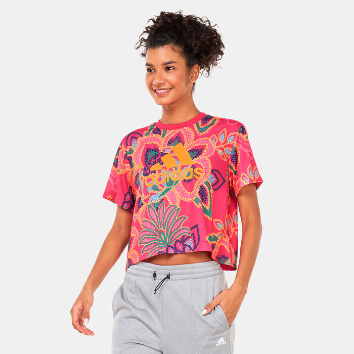 اديداس تيشيرت فارم ريو جرافيك للنساء أحمر image number 0